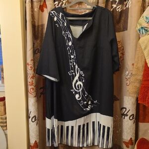 Black and White Musical Note Dress